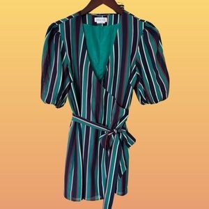 Lovers + Friends Faux-Wrap James Dress. With fabric belt (Found It)!